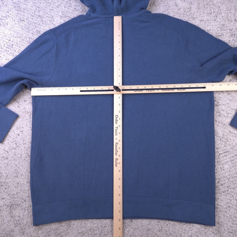 Tommy Bahama Hoodie Mens XL Pullover Pique Knit Sweatshirt Blue Pockets NWT $95 - Picture 7 of 9